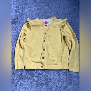Mini Boden Yellow Ruffle Cardigan 5-6 years